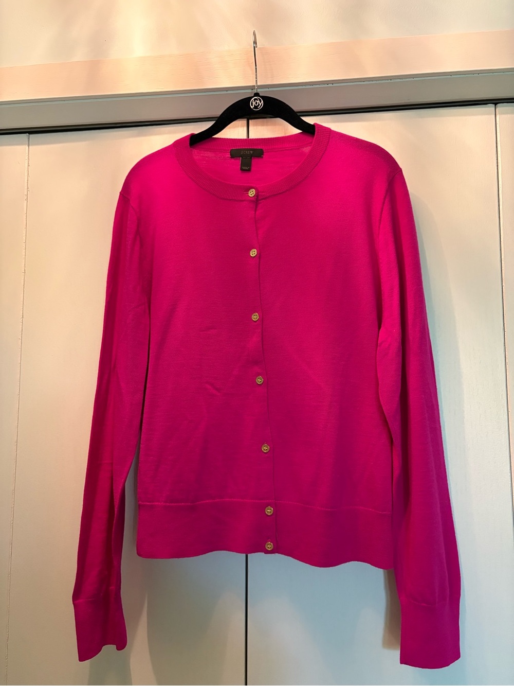 J. Crew Hot Pink Button Cardigan
